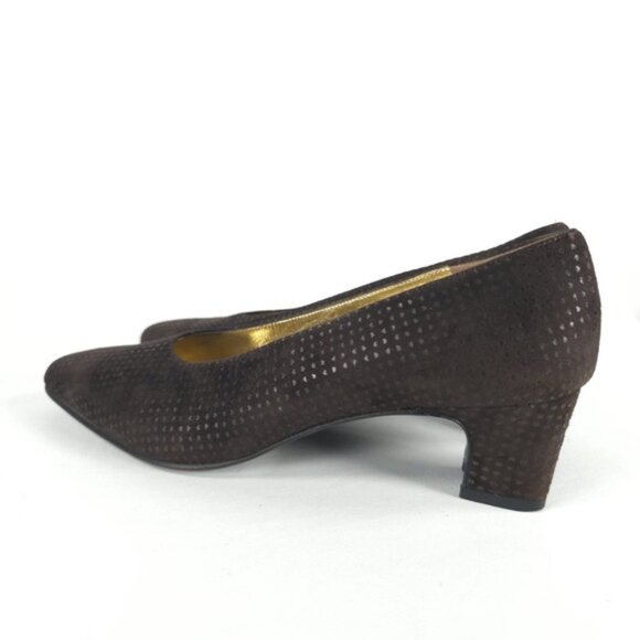 ESCADA MADE IN ITALY 🇮🇹 LEATHER VERO CUOIO Block Heels‎ Designer Size 8AA - Picture 6 of 13
